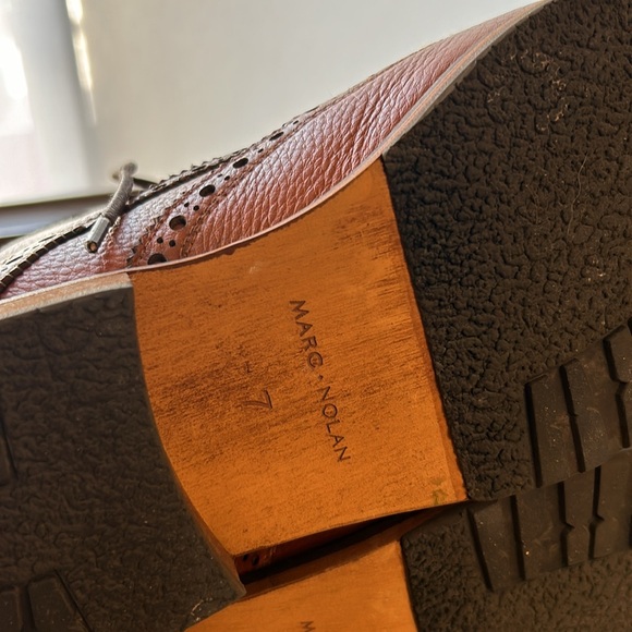 Marc Nolan Belmont Wingtip Boots Brown Size 7 - Picture 5 of 5